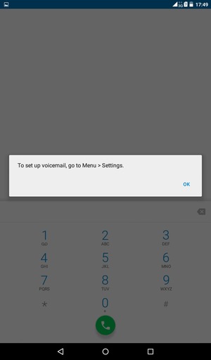 If your voicemail is not set up, select OK
