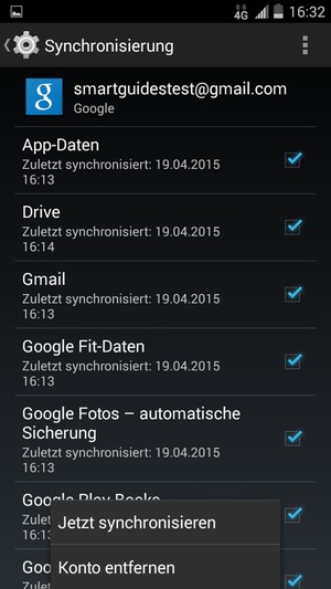Wählen Sie Jetzt synchronisieren