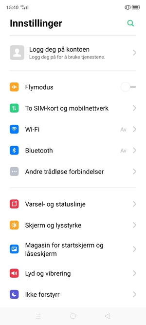 Velg To SIM-kort og mobilnettverk