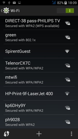 Select the wireless network you want to connect to