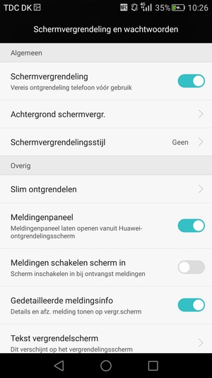 Selecteer Schermvergrendelingsstijl
