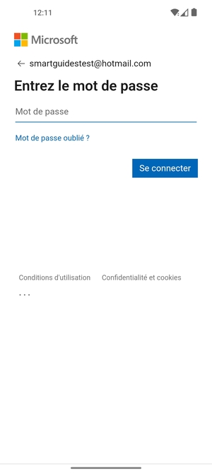 Saisissez votre mot de passe et sélectionnez Se connecter