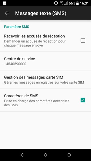 Sélectionnez Centre de service