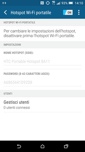 Il telefono è ora pronto per essere usato come modem