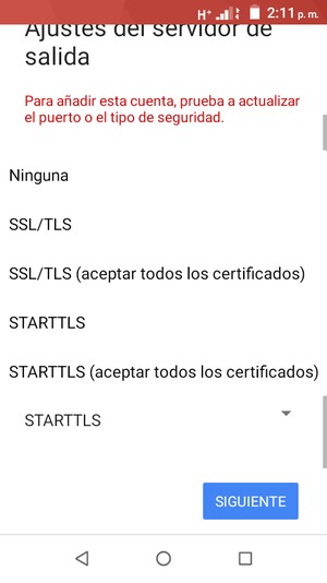 Seleccione Ninguna y SIGUIENTE