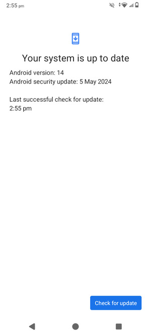 If your phone is up to date, you will see the following screen