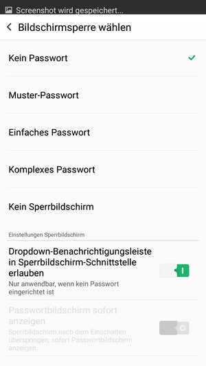 Wählen Sie Muster-Passwort