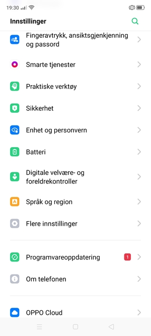 Bla til og velg Enhet og personvern