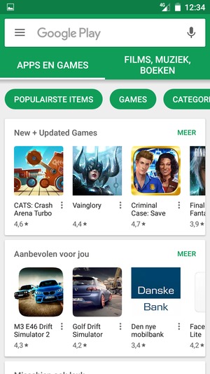 Selecteer de zoekbalk