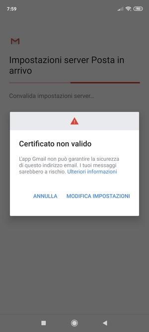 Seleziona MODIFICA IMPOSTAZIONI