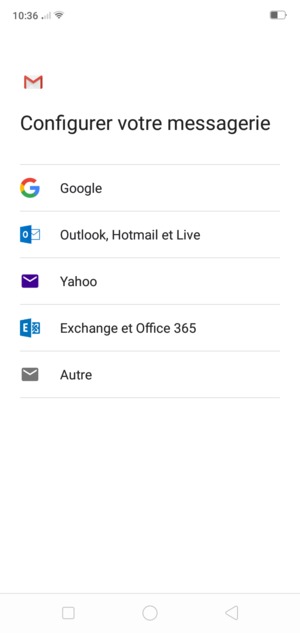 Sélectionnez Exchange et Office 365