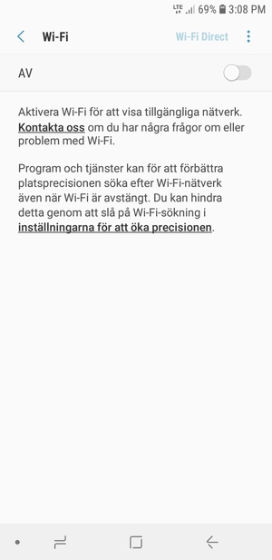Aktivera Wi-Fi