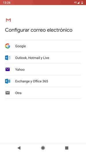 Seleccione Exchange y Office 365