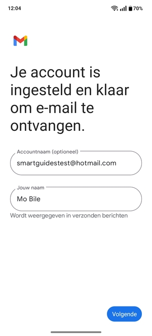 Geef uw account een naam en voer uw naam in. Selecteer Volgende