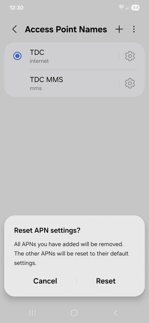 Select Reset