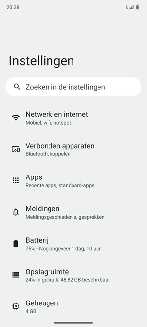 Selecteer Netwerk en internet