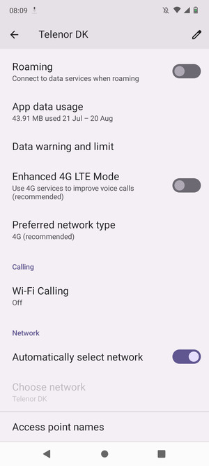 To change network if network problems occur, turn off Automatically select network