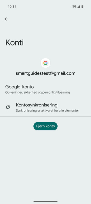 Vælg Kontosynkronisering