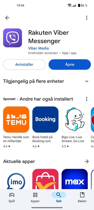 Velg Åpne