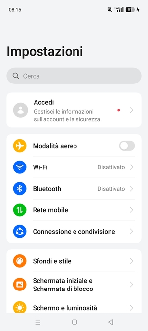 Seleziona Rete mobile