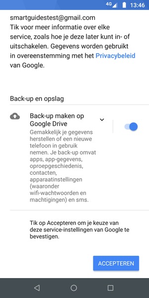 Selecteer ACCEPTEREN