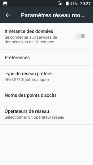 Sélectionnez Noms des points d'accès