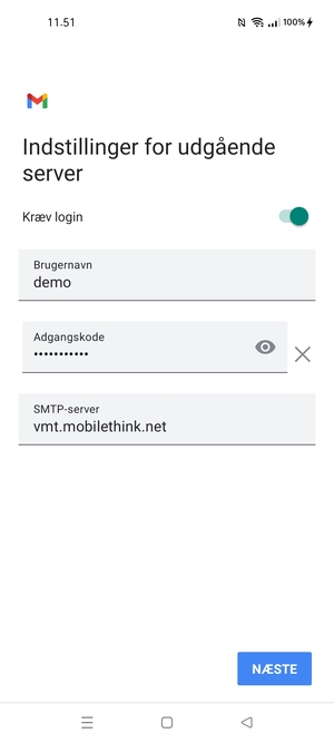 Indtast udgående serveradresse