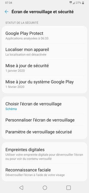 Votre téléphone est maintenant sécurisé par un écran de verrouillage