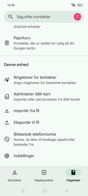 Scroll til og vælg Administrer SIM-kort