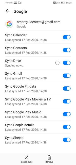 Your information will be synchronised