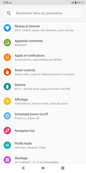 Sélectionnez Réseau et Internet