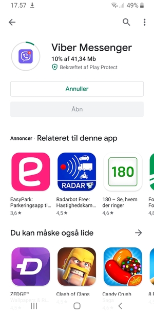 Afvent at installeringen er afsluttet