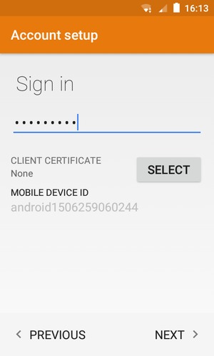 Enter your password and select NEXT