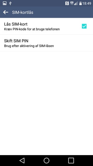 Vælg Skift SIM PIN