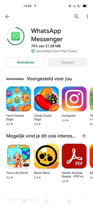 Wacht tot het installatieproces beëindigd is