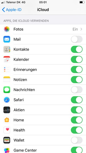 Wählen Sie die Dienste, die Sie sichern möchten