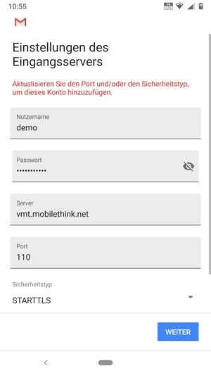 Wählen Sie Sicherheitstyp