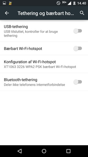 Vælg Konfiguration af Wi-Fi-hotspot
