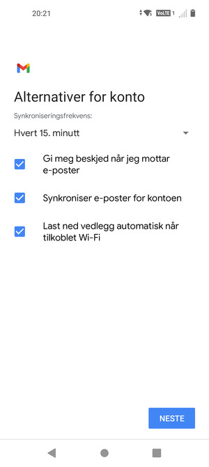 Velg NESTE