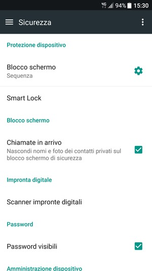 Il tuo telefono è ora protetto dal blocco schermo