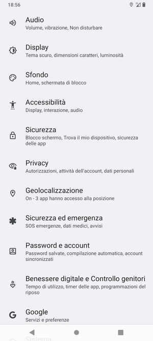 Scorri e seleziona Geolocalizzazione