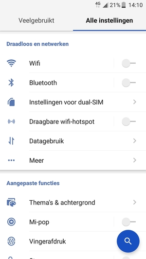 Selecteer Instellingen voor dual-SIM