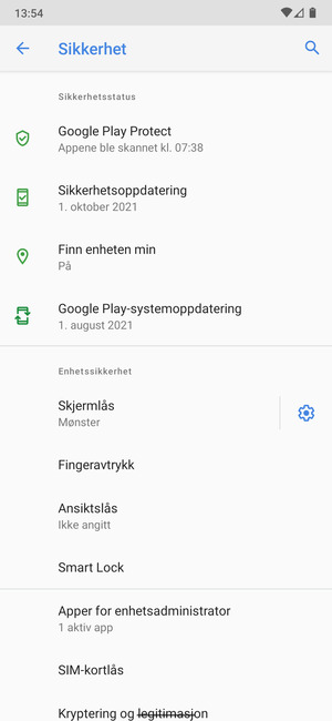 Velg SIM-kortlås