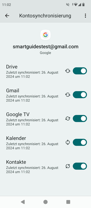 Stellen Sie sicher, dass Kontakte ausgewählt ist