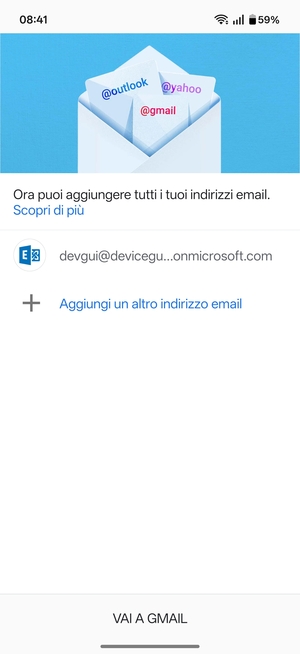 Seleziona VAI A GMAIL