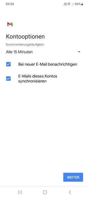 Wählen Sie WEITER
