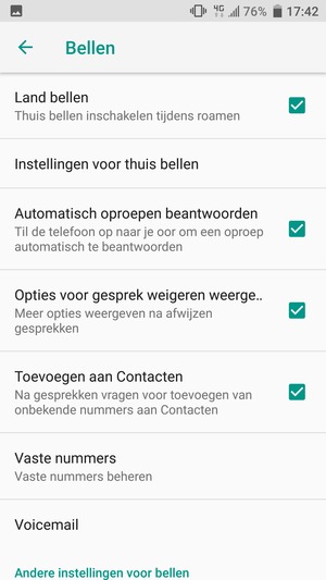 Selecteer Voicemail