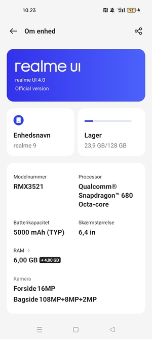 Vælg realme UI