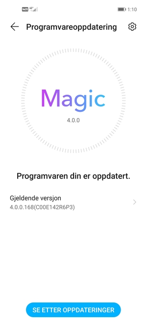 Hvis telefonen din er oppdatert, vil du se følgende skjermbilde