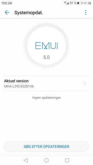 Hvis din telefon er opdateret, vil du se følgende skærmbillede
